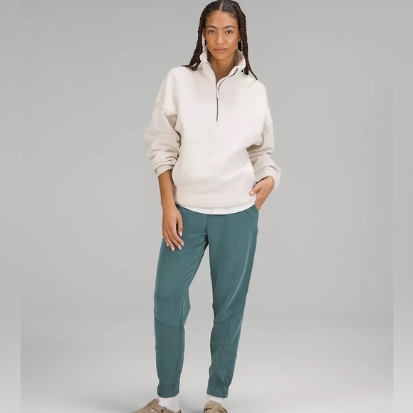 Lululemon Brushed Softstreme Ribbed High-Rise Jogger Pant, Green Jasper, Size 0 - Picture 1 of 13